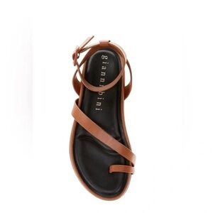 Gianni Bini Grayson Vacay Tan Strappy Leather Ankle Wrap Sandals Size 7